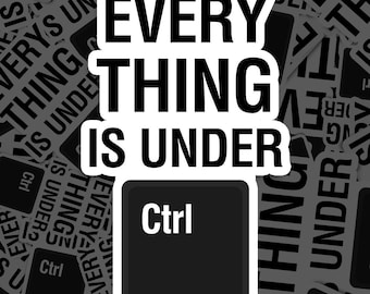 Naklejka Ctrl wodoodporna, naklejka winylowa IT, na laptopa, samochód, książkę, butelkę z wodą, kask, torbę podróżną, ...