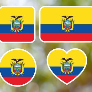 Ecuador Sticker Geometric for Laptop, Car, Book, Water Bottle, Helmet, Toolbox [Multiple Shapes]