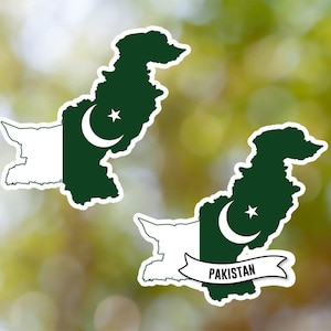 Pakistan Aufkleber Land geformt wasserdicht für Laptop, Auto, Buch, Wasserflasche, Helm, Werkzeugkasten