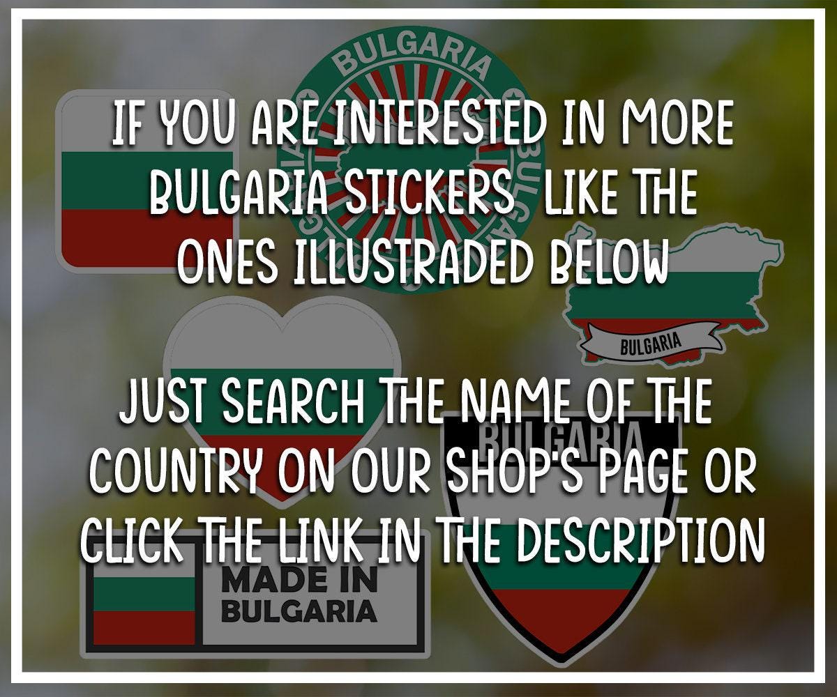 Bulgaria Sticker Shield Waterproof for Laptop, Car, Book, Water Bottle ...