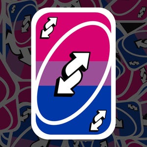 Sticker bisexuel pour carte inversée, vinyle LGBTQ+, sticker meme, pour ordinateur portable, voiture, livre, bouteille d'eau, casque, sac de voyage, ...