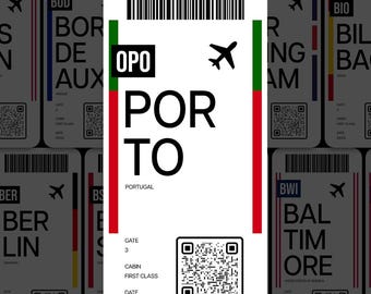 Pegatina OPO para el Aeropuerto de Oporto, pegatina para equipaje de Portugal, pegatina para maleta de viaje
