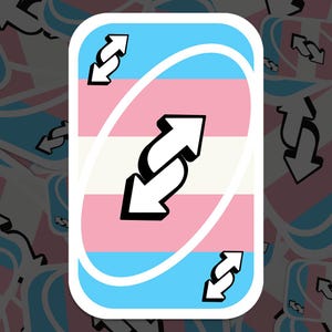 Autocollant transgenre pour carte inversée, vinyle autocollant LGBTQ+, décalcomanie meme, pour ordinateur portable, voiture, livre, bouteille d'eau, casque, sac de voyage, ...