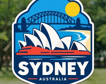 Sydney Sticker, Opera House Australia Travel Decal, Waterproof Vinyl Laptop and Water Bottle Sticker, Souvenir Gift for Travelers