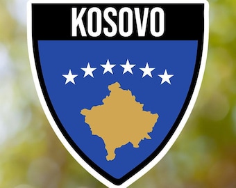 Autocollants Kosovo 75mm - Lot De 2 Stickers Vinyle, Imperméables, Pour Intérieur Et Extérieur - 9