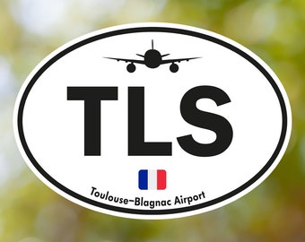 Adesivo Oval Vintage de Toulouse, Adesivo de Bagagem do Aeroporto da França à Prova D'Água para Mala, Carro, Livro, Garrafa de Água, Capacete, Caixa de Ferramentas