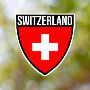 Switzerland Sticker Shield Waterproof for Laptop, Car, Book, Water Bottle, Helmet, Toolbox