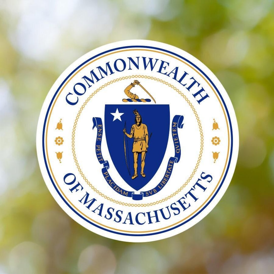 Massachusetts Outline Sticker - 5x2.72 Inch MA State Vinyl Decal Made In USA