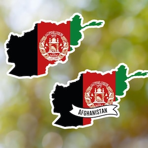 Afghanistan Sticker Country Shaped Waterproof for Laptop, Car, Book, Water Bottle, Helmet, Toolbox