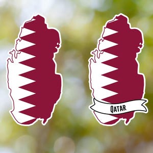 Adesivo Qatar a forma di paese impermeabile per laptop, auto, libro, bottiglia d&#39;acqua, casco, cassetta degli attrezzi