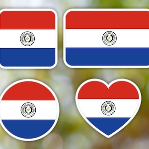Paraguay Sticker Geometric for Laptop, Car, Book, Water Bottle, Helmet, Toolbox [Multiple Shapes]