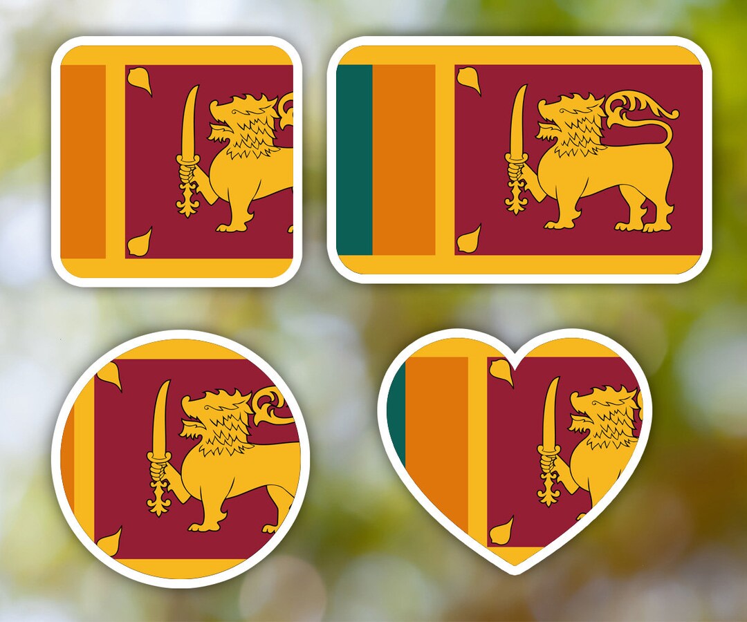 Sri Lanka Sticker Geometric for Laptop, Car, Book, Water Bottle, Helmet ...