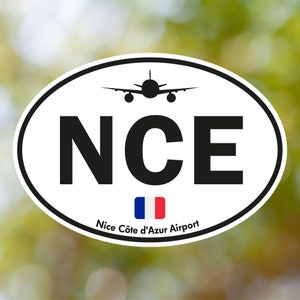 Adesivo ovale vintage, adesivo per bagagli dell'aeroporto francese, impermeabile per valigia, auto, libro, bottiglia d'acqua, casco, cassetta degli attrezzi