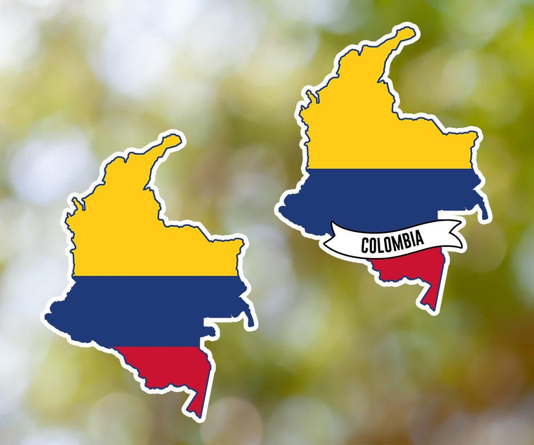 Colombia Sticker Country Shaped Waterproof for Laptop, Car, Book, Water ...