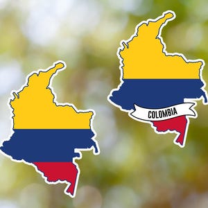 Sticker Colombie en forme de pays imperméable pour ordinateur portable, voiture, livre, bouteille d'eau, casque, boîte à outils