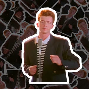 RickRoll Sticker Vinyl Decal, for Laptop Car, Book, Water Bottle, Helmet, Travel Bag, ...