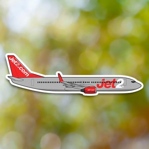 Naklejka Boeing 737, naklejka Jet2 Samolot Wodoodporna na walizkę, samochód, książkę, butelkę z wodą, kask, skrzynkę narzędziową