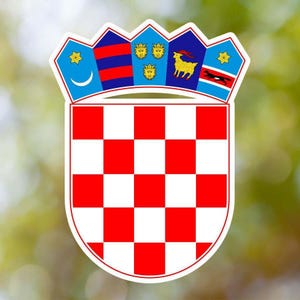 Croatia Coat of Arms Sticker, Vinyl Decal, for Laptop Car, Book, Water Bottle, Helmet, Travel Bag, ...
