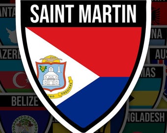 Saint Martin Sticker Shield Waterproof for Laptop, Car, Book, Water Bottle, Helmet, Toolbox