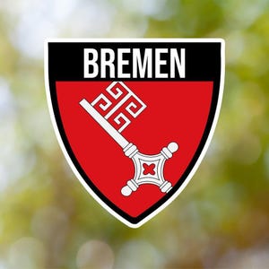 Bremen Sticker Shield Waterproof for Laptop, Car, Book, Water Bottle, Helmet, Toolbox