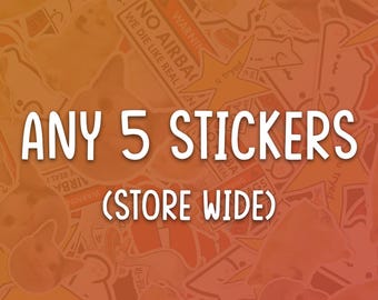 QUALQUER 5 adesivos da GoStickMe | Pacote de adesivos em toda a loja