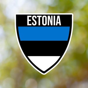 Estonia Sticker Shield Waterproof for Laptop, Car, Book, Water Bottle, Helmet, Toolbox