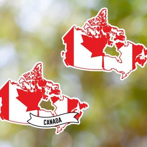 Canada Sticker Country Shaped Waterproof for Laptop, Car, Book, Water Bottle, Helmet, Toolbox