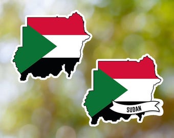 Sudan Sticker Country Shaped Waterproof for Laptop, Car, Book, Water Bottle, Helmet, Toolbox