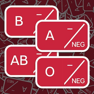 Blood Type Sign Sticker, Blood Type Decal for Laptop Car, Book, Water Bottle, Helmet, Travel Bag, ...