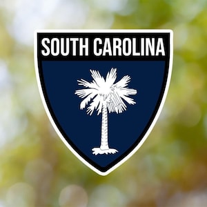 South Carolina sticker schild waterdicht voor laptop, auto, boek, bidon, helm, gereedschapskist