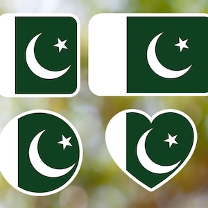 Pakistan Sticker Geometric for Laptop, Car, Book, Water Bottle, Helmet, Toolbox [Multiple Shapes]
