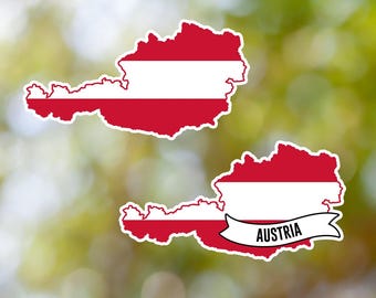 Austria Sticker Country Shaped Waterproof for Laptop, Car, Book, Water Bottle, Helmet, Toolbox