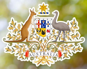 1x Australia Coat of Arms Flag Vinyl Waterproof