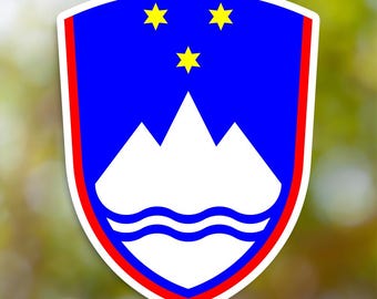 Pegatina con emblema del escudo de armas de Eslovenia, calcomanía de vinilo, para computadora portátil, automóvil, libro, botella de agua, casco, bolsa de viaje, ...