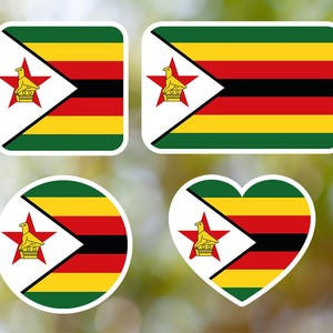 Zimbabwe Sticker Geometric for Laptop, Car, Book, Water Bottle, Helmet, Toolbox [Multiple Shapes]