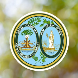 South Carolina sticker staat zegel gemaakt met vinyl, sticker voor boek, laptop, auto, bidon, helm, gereedschapskist, ...