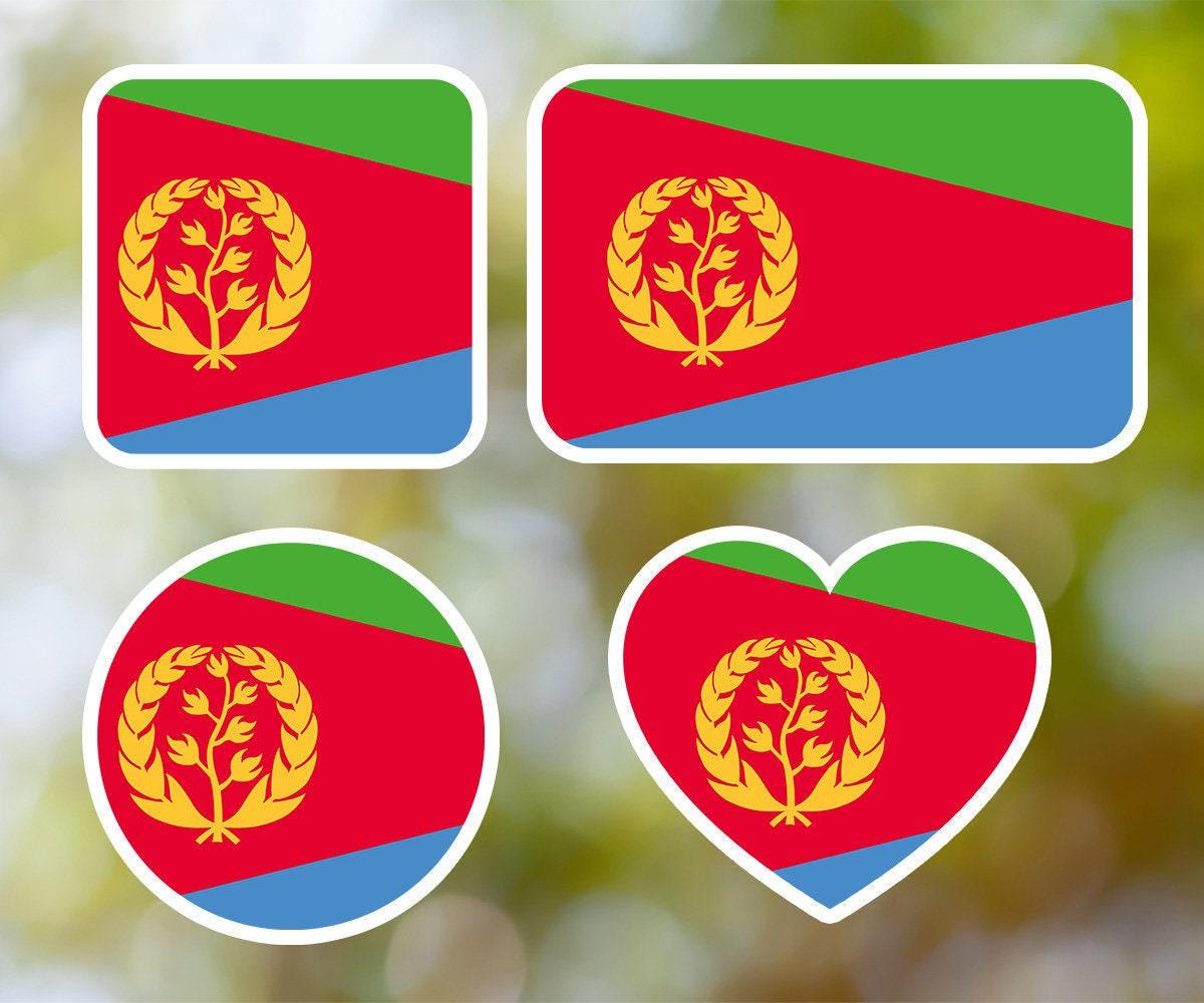 Eritrea Sticker Geometric for Laptop, Car, Book, Water Bottle, Helmet, Toolbox [Multiple Shapes]