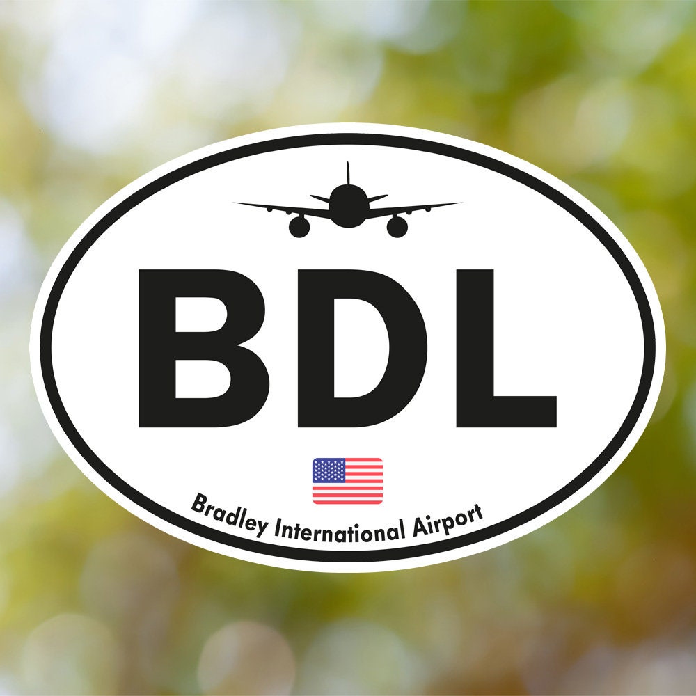 Bradley Sticker Oval Vintage, USA Airport Luggage Sticker Waterproof ...
