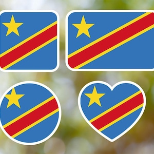 Democratische Republiek Congo geometrische sticker voor laptop, auto, boek, bidon, helm, gereedschapskist [meerdere vormen]