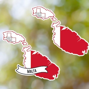 Malta Aufkleber für Laptop, Auto, Buch, Wasserflasche, Helm, Werkzeugkasten