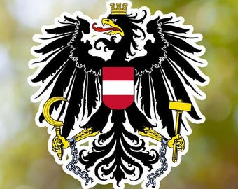Pegatina del escudo de armas de Austria, calcomanía de vinilo, para computadora portátil, automóvil, libro, botella de agua, casco, bolsa de viaje, ...
