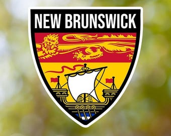 New Brunswick Adesivo Escudo À Prova D'Água para Laptop, Carro, Livro, Garrafa de Água, Capacete, Caixa de Ferramentas