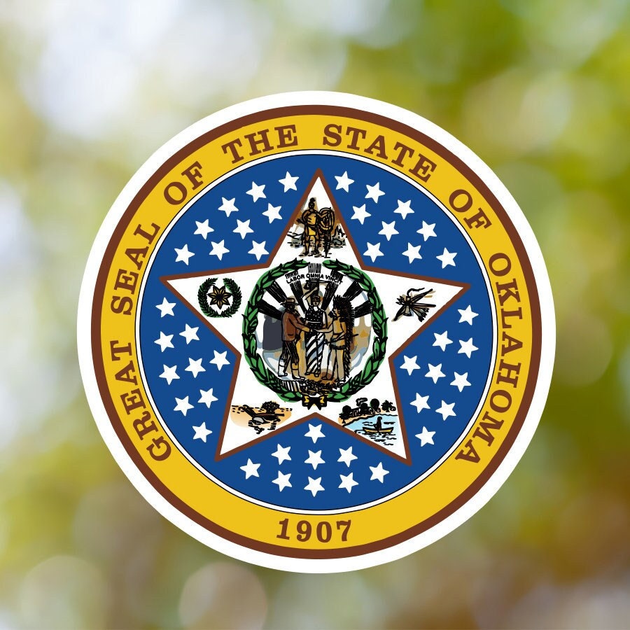 Ferro-su 10 Pz Oklahoma USA Stato Bandiera Ricamata Patch 3.5 "x2.25" - Italia