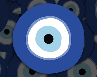 Evil Eye Sticker Waterproof, Vinyl Decal, for Laptop Car, Book, Water Bottle, Helmet, Travel Bag, ...