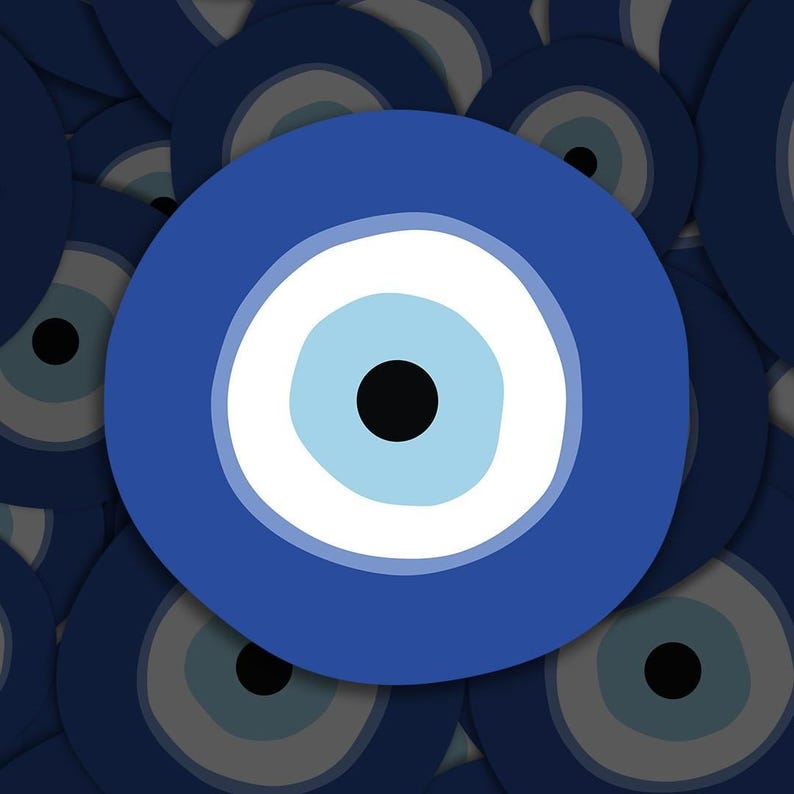 Evil Eye Sticker Waterproof, Vinyl Decal, for Laptop Car, Book, Water Bottle, Helmet, Travel Bag, ... image 1