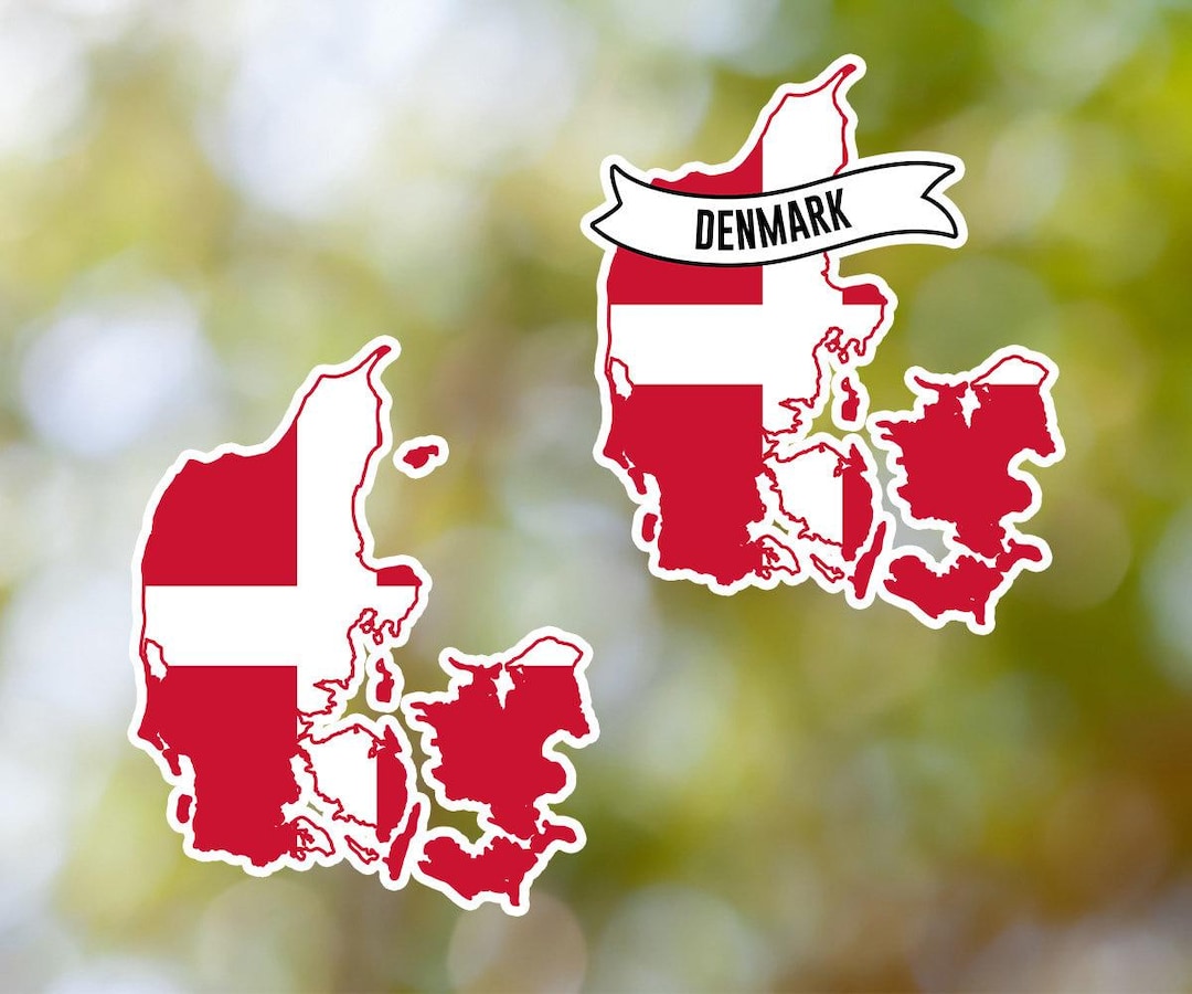 Denmark Meme Sticker Denmark Sticker Country Shaped Waterproof for Laptop, Car, Book, Water ...