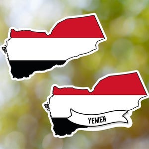 Jemen Aufkleber Land geformt wasserdicht für Laptop, Auto, Buch, Wasserflasche, Helm, Werkzeugkasten