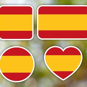 Spain Sticker Geometric for Laptop, Car, Book, Water Bottle, Helmet, Toolbox [Multiple Shapes]