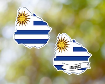 Uruguay Sticker Country Shaped Waterproof for Laptop, Car, Book, Water Bottle, Helmet, Toolbox
