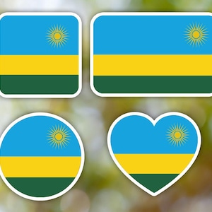 Pegatinas geométricas de Ruanda para ordenador portátil, coche, libro, botella de agua, casco y caja de herramientas [varias formas]
